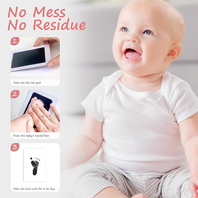 Inkless Baby Hand and Footprint Kit,Clean Touch Ink Pad for Baby Footprint Kit,No Mess Dog Paw Print Kit,DIY Footprint Ink for Baby Keepsake Gifts for Boys and Girls