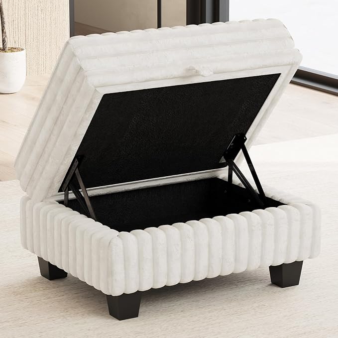 Belffin Corduroy Fabric Ottoman - Image 3