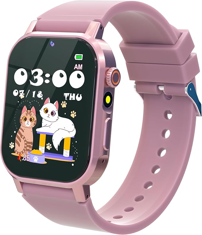 Kids Smart Watch for Girls Age 5-12, 32 Games HD Touch Screen Girls Watch with Camera Video Music Player Pedometer Flashlight 12/24 hr Gifts for 6 7 8 9 10 Year Old Girl Birthday Gift