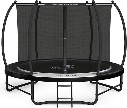 BCAN 8FT 10FT 12FT 14FT 15FT 16FT Recreational Trampoline with Enclosure for Kids Adults, ASTM Approved, Outdoor Trampolines with Ladder for Kids