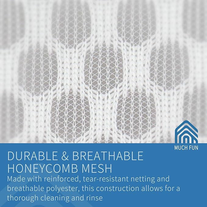 Muchfun 3Pcs Durable Honeycomb Mesh Laundry Bags for Delicates, Lingerie Wash Bag 7 x 7 x 6 Inches