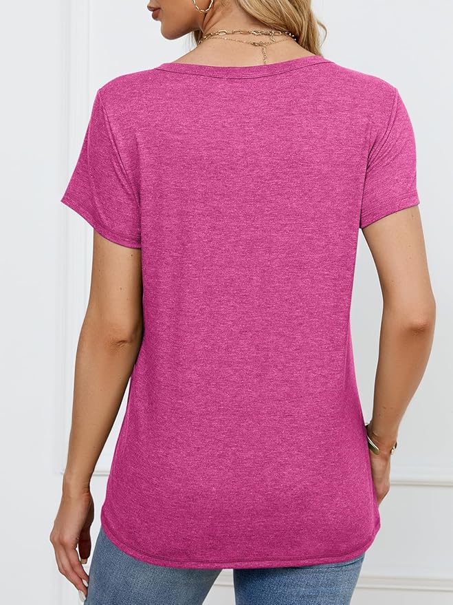 Soft Short Sleeve Shirts for Women, Crew Neck T Shirts for Women Loose Fitting Lightweight Top Basic Tee Shirt