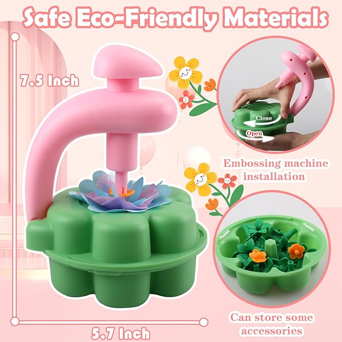 Fabric Flower Bouquets Toys, DIY Craft Kits Toys for Kids, Educational Arts & Crafts Toy, Build Your Own Flowers, DIY Creative Activity Christmas Birthday Gift for 4 5 6 7 8+ Year Old Toddler Girls