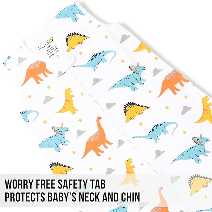 Baby Sleep Sack 1.0 TOG, Organic Cotton Baby Wearable Blanket with Two-Way Zipper, Swaddle Transition Baby Sleeping Bag, All-Season Sleep Sack for Newborn Infant Toddler Boy Girl, 24-48 Months, 1-Pack