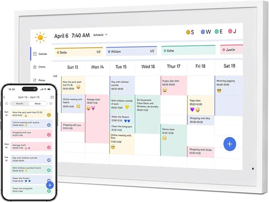 Dragon Touch 21.5 inch Digital Calendar Chore Chart – Interactive Touchscreen, Smart Family Planner, Hearth Display Desk Digital Calendar Seamless Scheduling