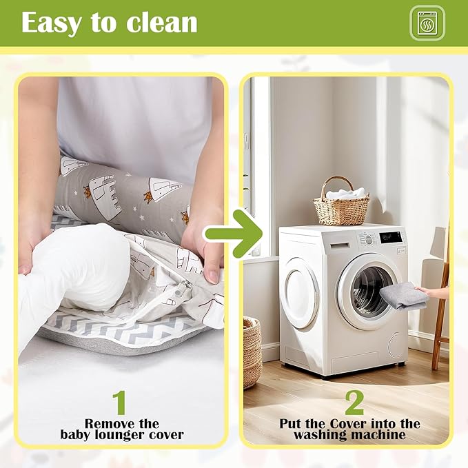 Baby Lounger for Newborn Portable Bag,Baby Lounger Play Mat for Awake-Time,Newborn Babies Essentials Gifts 0-24 Months Home Travel(Elephant Grey)