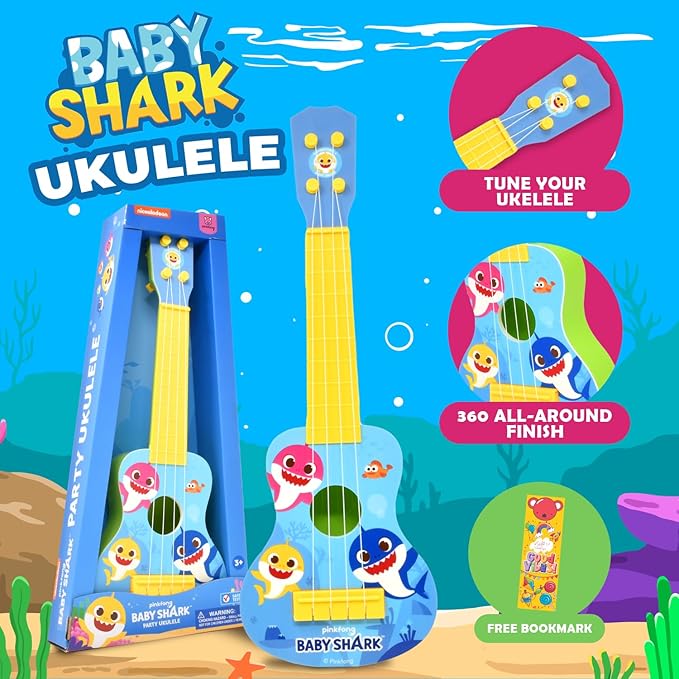 Baby Shark Kids Ukulele Musical Toys for Toddlers Party Guitar Ukulele Gift Play Instrument for Kids Boys Girls My First Musical Toy for Children