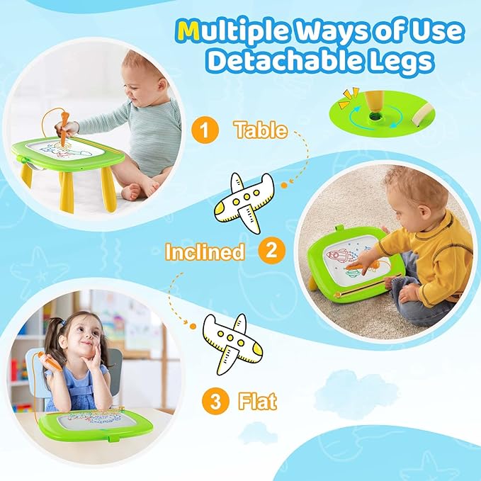 Kikidex Magnetic Drawing Board, Toddler Girl Toys for 1-2 Year Old, Doodle Board Pad Learning and Educational Toys for 1 2 3 Year Old Baby Kids Birthday Gift(Green)