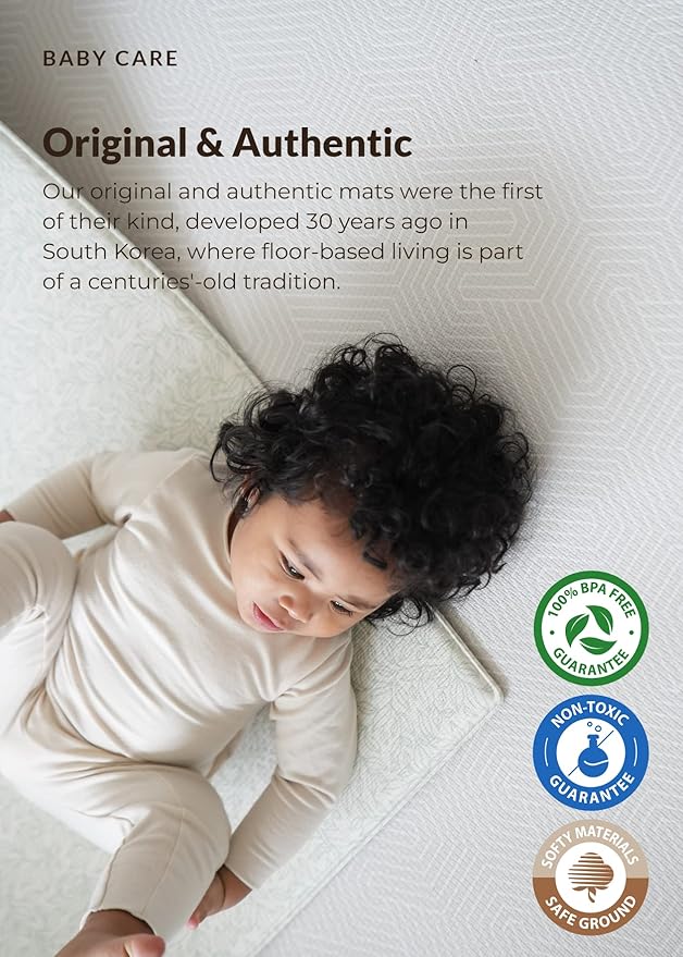 Baby Care Play Mat (Large, Hygge - Twig & Maze) 82'' x 55'' Original One-Piece Reversible Rollable Waterproof Play Mat for Infants, Babies, Toddler, and Kids