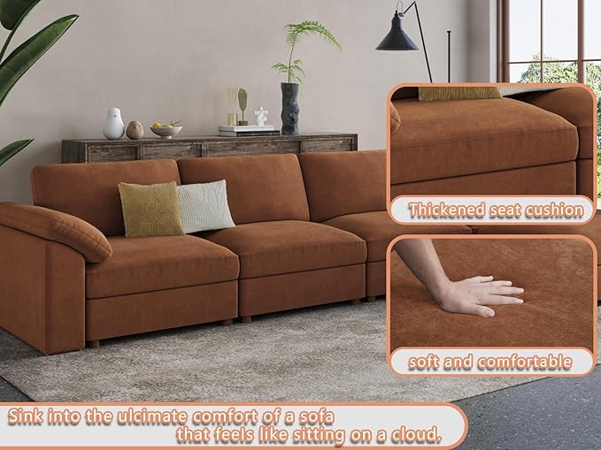 EASE MOOSE Oversized Sectional Modular Sofa, Chenille Large u Shape Sectional - Image 6