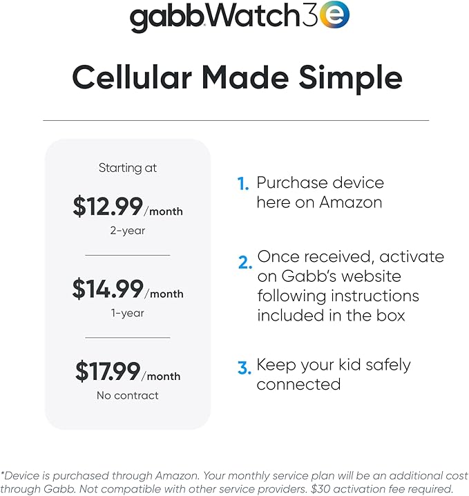 Gabb Watch 3e - GPS Tracker for Kids, Digital Smart Watch, No Social Media or Internet, Fees Required (Silver)