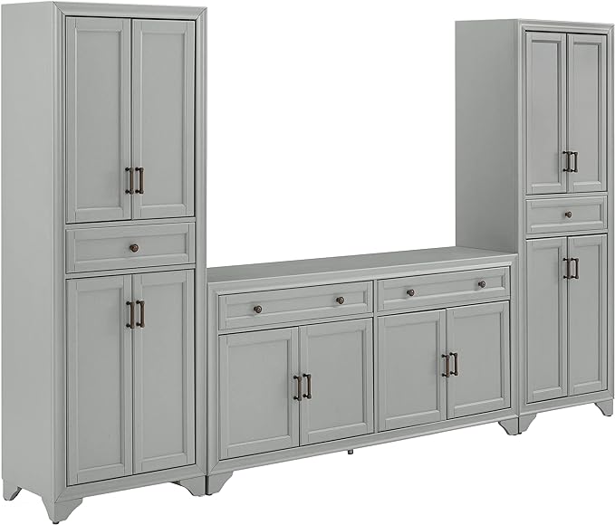 Crosley Furniture Tara 3-Piece Modern Farmhouse Sideboard Buffet Cabinet and by CrosleyFurniture