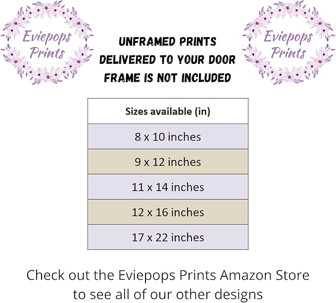 Personalized Safari Animals for Baby Girls Nursery Bedroom Unframed Set of 6 Poster Prints, Personalized Name Pink Purple Flowers Wall Art Decor New Baby Gift Present, Elephant Giraffe Panda Zebra Lion (8x10)