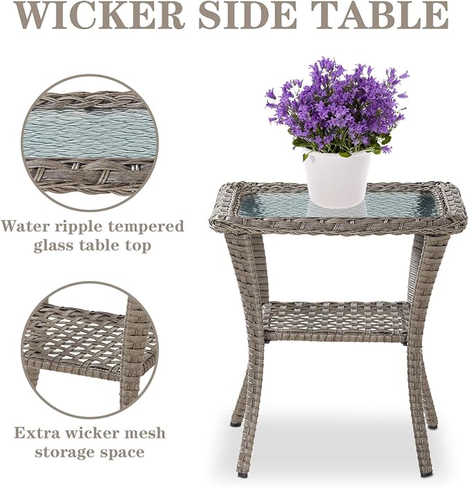 Belord Swivel Patio Chairs Wicker Set - Image 6