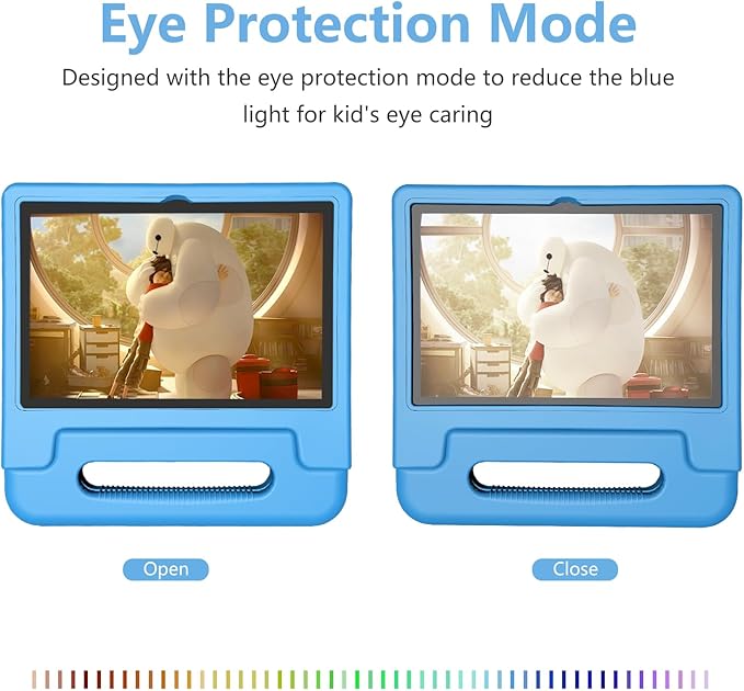 Kids Tablet 8GB+64GB, 10 Inch Android 14 Tablet for Kids 6000mAh with Case, WiFi 6, Bth 5.2, Dual Camera, GPS Pre-Installed Parental Controls, Kids Space & Family Link Great Gift for Toddler Children