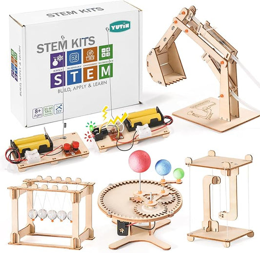 STEM Science Kits for Kids Ages 8-12 8-10, Wood Building Crafts Kits for Boys 6-8, STEM Toys for Boys Age 8-12 6 7 10 11 13 Years Old Gifts, Engineering Experiment Projects, 3D Wooden Puzzles 8-13