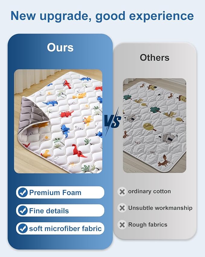 Odorless Premium Foam Baby Play Mat 75" x 59", Soft Microfiber Fabric Crawling Mat for Floor- Comfortable and Hypoallergenic, Non-Slip Cushioned Floor Playpen mat for Infants,Babies,Toddlers