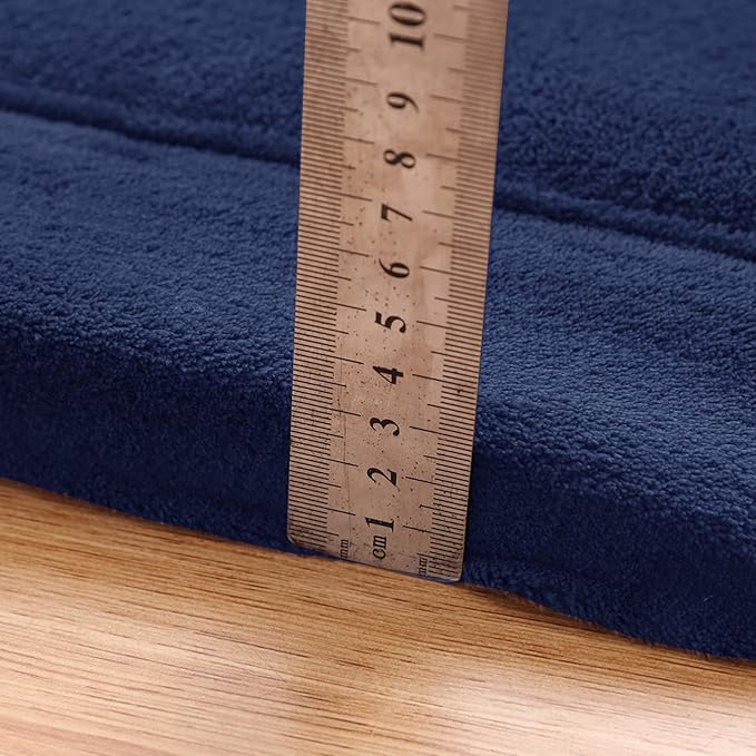 MAXYOYO Coral Velvet Area Rug, Thick Japanese Tatami Mat Living Room Carpet with Non-Slip Backing, Large Solid Color Mat for Bedroom Dormitory Yoga, Navy, 78 by 118 inch