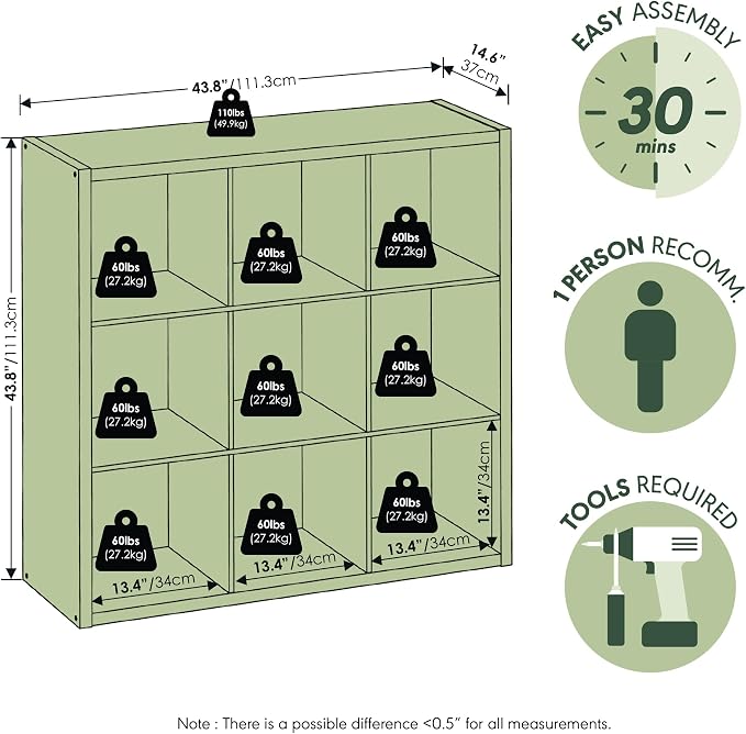 Furinno Cubicle Open Back Decorative Cube Storage Organizer - Image 3