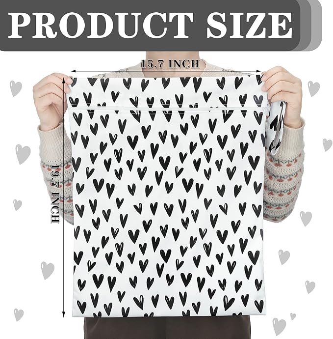 Shappy 2 Pcs Large Travel Laundry Bag Washable Waterproof Wet Dry Large Dirty Clothes Bag Bathing Workout(Solid Gray, Heart)