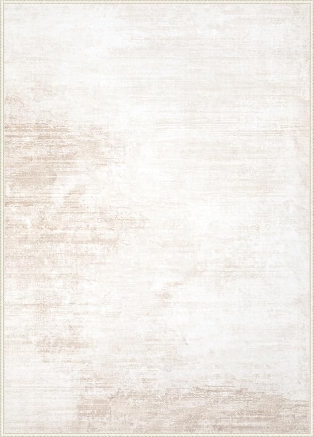 MXSANYOO Area Rug 3x5 Modern Abstract Beige Washable Non Slip Stain Resistant Indoor Rectangular Bedroom Kitchen Entryway Office
