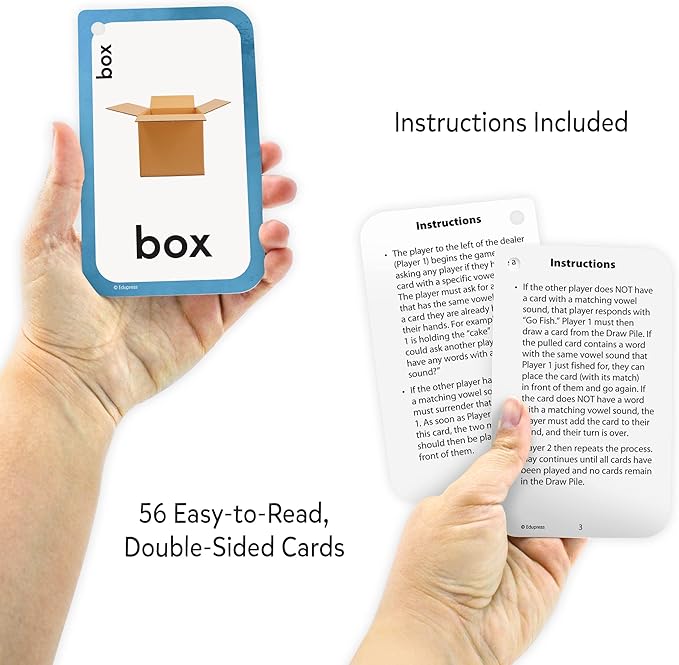 Teacher Created Resources Go Fish Vowels Flash Cards (EP62049), Medium