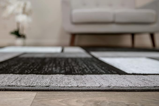 Rugshop Contemporary Modern Boxes for Home Office,Living Room,Bedroom,Kitchen Non Shedding Area Rug 10' X 14' Gray