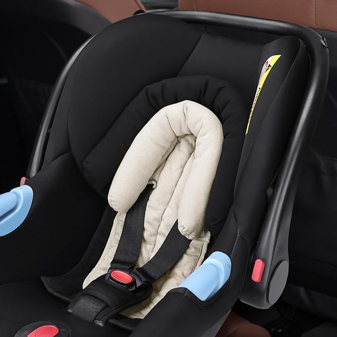 COOLBEBE Upgraded 2-in-1 Babybody Supports for Newborn Infant - Extra Soft Breathable Car Seat Insert Cushion Pad, Perfect for Carseat, Stroller, Swing, Bouncer Black
