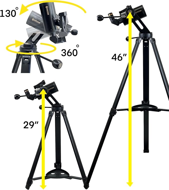 SpectrumOI TourStar Pro 70 AZ Maksutov Telescope for Adults High Powered, Premium Maksutov AZ 70mm Aperture 750mm Focal Length with Aspherical Eyepiece