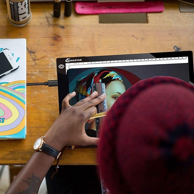 Light Box Drawing Pad A3, Tracing Board with Type-C Charge Cable and Brightness Adjustable for Artists, AnimationDrawing, Sketching, Animation, X-ray Viewing (A3-S)