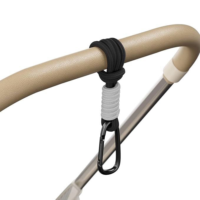 SURDOCA Baby Stroller Hooks, Stroller Clips and Hooks for Diaper Bag, Mommy Bag Hook for Stroller Heavy Duty, Universal Stroller Hanger and Strap, Stroller Accessories for Mom