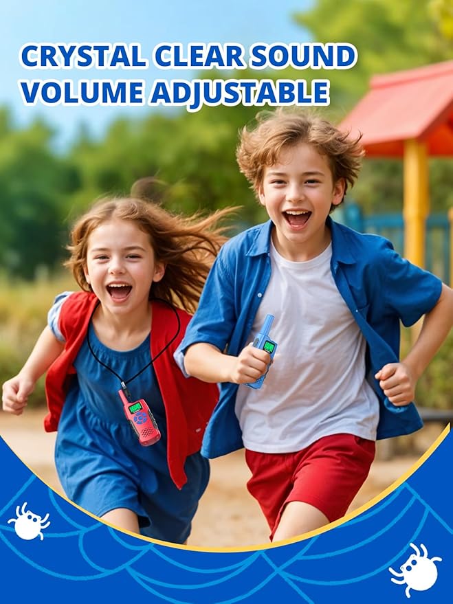 Walkie Talkies for Kids Rechargeable,Toys for Boys and Girls Ages 3-12, 3 Pack Long Range 2-Way Radios, Birthday Gifts,Christmas Stockings, Outdoor Play, Family Games, Hiking Camping Gear