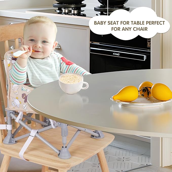 Portable Booster Seat,Toddler Baby Seat with Tray for Dining Table Compact Floor Chair for Camping Lawn Beach Babies Travel 6-36 Months