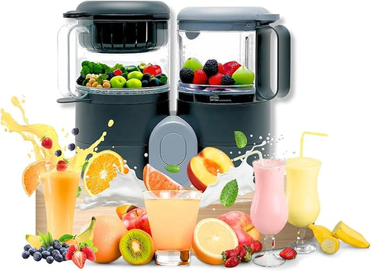 Baby Food Maker Steamer and Blender - Multifunction Baby Food Processor and Steamer w/Blender, Defrosting & Reheating - Use as Puree Maker and Grinder Machine for Feeding Set Essentials (2 Liters)