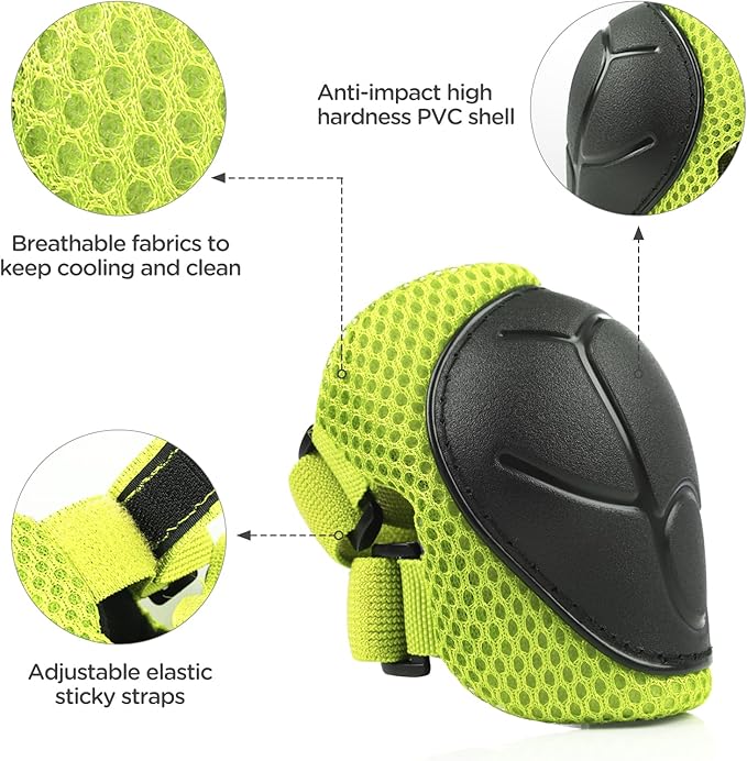 DaCool Kids Bike Helmet Set Skateboard Knee Pads - Kids Helmet Elbow Pads Wrist Guards Adjustable for 3~10yrs Girl Boy Kids Protective Gear Set for Sport Cycling Bike Roller Skating Scooter