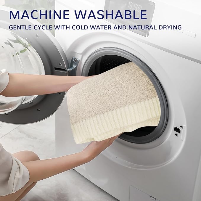 NEXHOME PRO Super Soft Blanket for Women, Cozy Blanket Warm Reversible Knit Lightweight Throws for Couch, Sofa Bed, Picnic, Heather Ivory, 50 x 60 inches