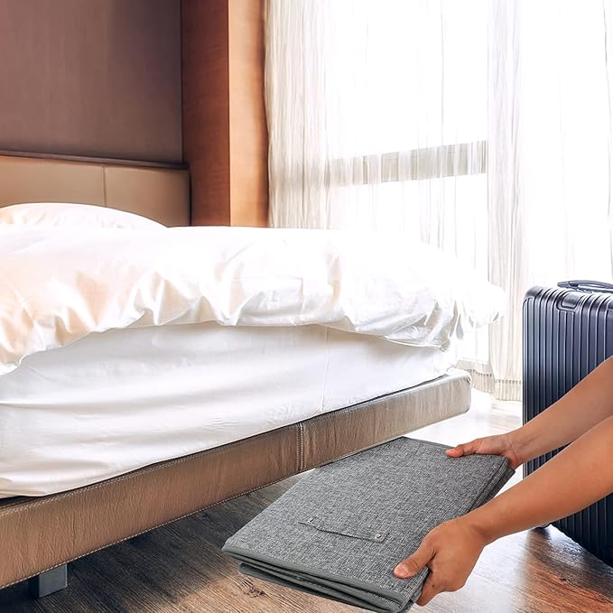 popoly 2 Pack Large Toy Box Chest with Lid, Collapsible Sturdy Toy Storage Organizer Boxes Bins Baskets for Kids, Boys, Girls, Nursery, Playroom, 25"x13" x16" (Linen Gray)