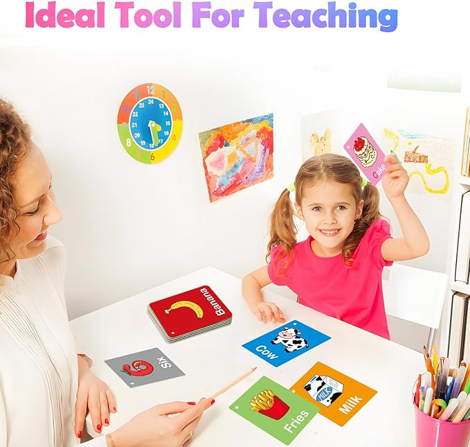 Toddler Learning Flash Cards, 60 PCS Double Sides Flashcards for Alphabets, Numbers, Colors, Shapes, Sight Words, Baby Cognitive Flashcards for Kids, Preschool Kindergarten Learning Activities