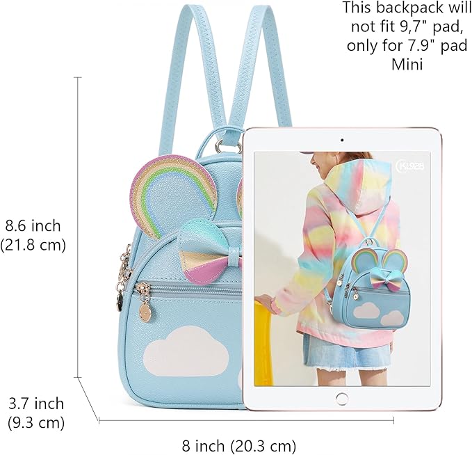 KL928 Girls Bowknot Polka Dot Cute Mini Backpack Small Daypacks Convertible Shoulder Bag Purse for Women
