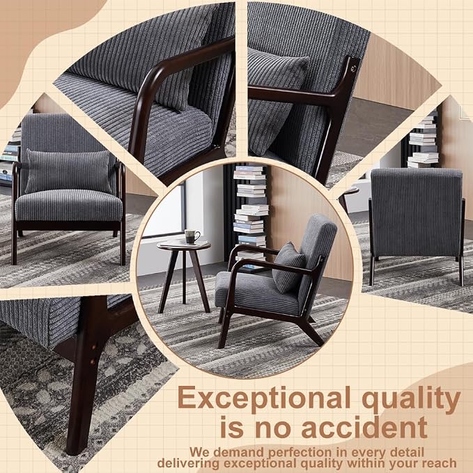 Havemies Mid-Century Modern Living Room Set, Accent Chair & Coffee Table in - Image 9