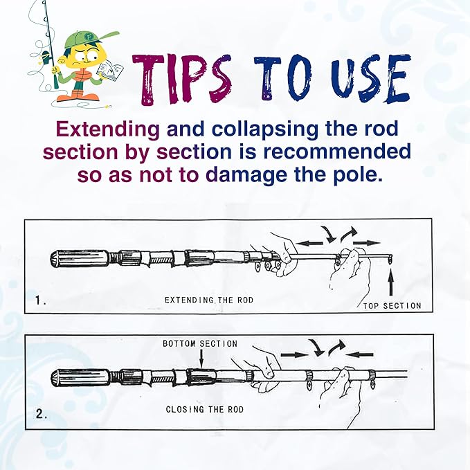 Kids Fishing Pole, Telescopic Fishing Rod, Toddler Collapsible Fishing Rod and Reel Combo with Tackle Box, Fishing Line, Bobber, and Soft Lures for Boy, Girl, Youth, Beginner, Over 4 Years Old