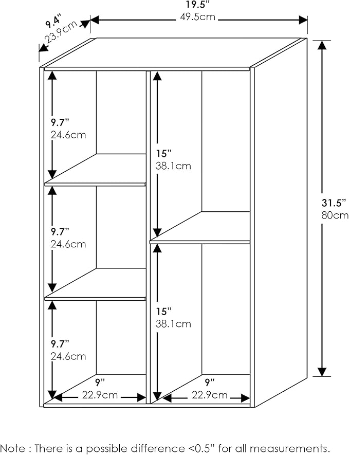 Furinno 5-Cube Reversible Open Shelf, White/Light Blue 11069WH/LBL