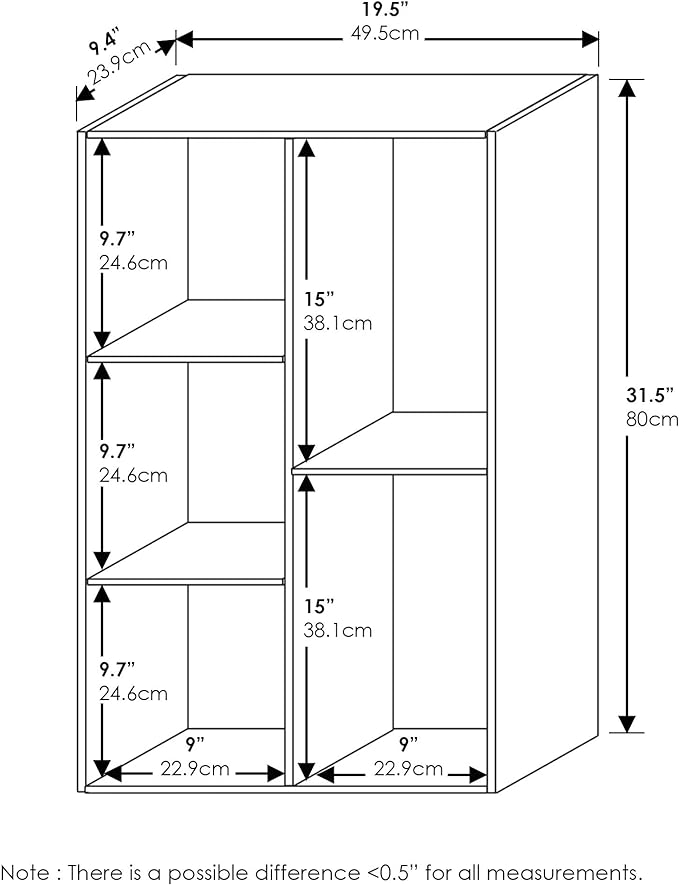 Furinno Luder Bookcase / Book / Storage , 5-Cube, White