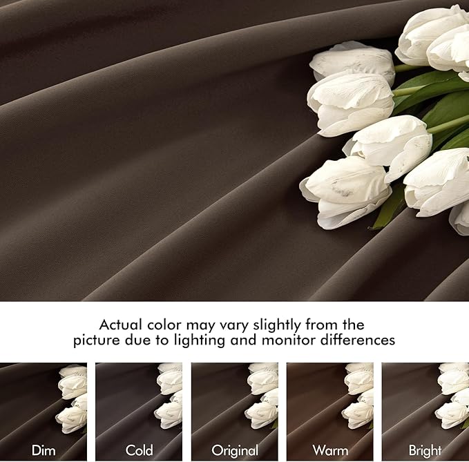 MIULEE Chocolate Brown Back Tab Blackout Curtains 72 Inches Long 2 Panels Set for Living Room Bedroom Privacy, Rod Pocket/Pinch Pleat Thermal Insulated Room Darkening Pleated Light Blocking Drapes