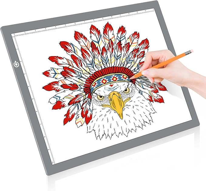 LitEnergy A3 LED Copy Board Light Tracing Box, Ultra-Thin Adjustable USB Power Artcraft LED Trace Light Pad for Tattoo Drawing, Streaming, Sketching, Animation, Stenciling (Silver)