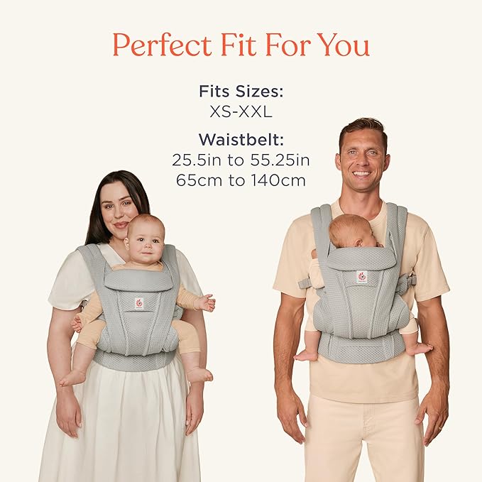 Ergobaby Omni Deluxe Baby Carrier Newborn to Toddler - Breathable Baby Carriers for Summer - All-Position Carrier with Enhanced Lumbar Support & Airflow (7-45 Pounds), Mesh, Soft Olive