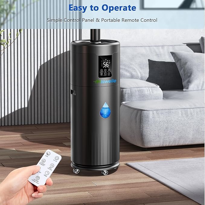 Large Humidifiers for Large Room 2000 sq ft, 17L/4.5Gal Humidifiers for Bedroom, Quiet Floor Humidifier with 4 Mist Mode & Extension Tube for Home Whole House School Office Commercial Plants