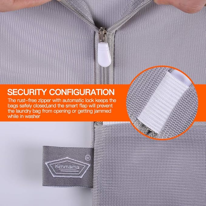 Kimmama Laundry Bag Mesh Wash Bags, Washing Machine Wash Bag, Net Washer Sack with Zipper, Dryer Pouch for Cleaning and Drying Cloths, Garment, Sweater, Delicates, lingerie, Bra, Pant, Sock, Toys