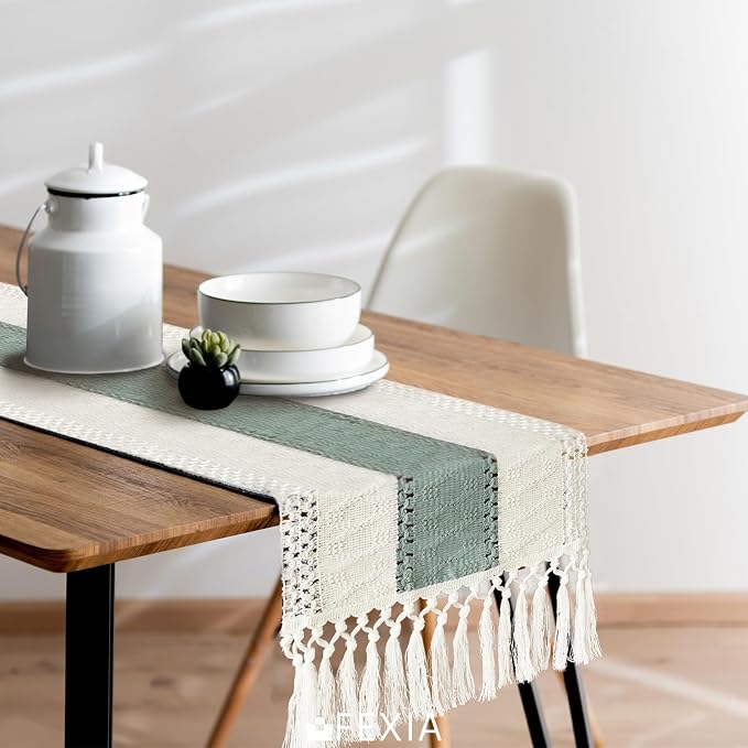 FEXIA Sage Green Table Runner 36 Inches Long - Image 5