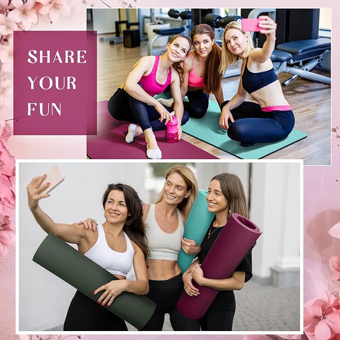 Timgle 6 Pack Yoga Mats Bulk Non Slip Exercise Yoga Mat Thick Anti Slip Tear Resistant Sports Gym for Fitness Stretching Home Workout and Studio